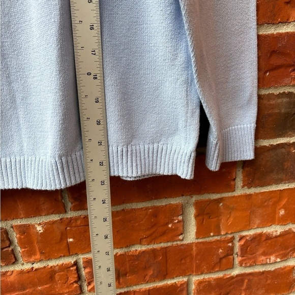 J. Jill Womens Small Blue Ribbed Knit Split Hem Boxy Sweater - Picture 7 of 8